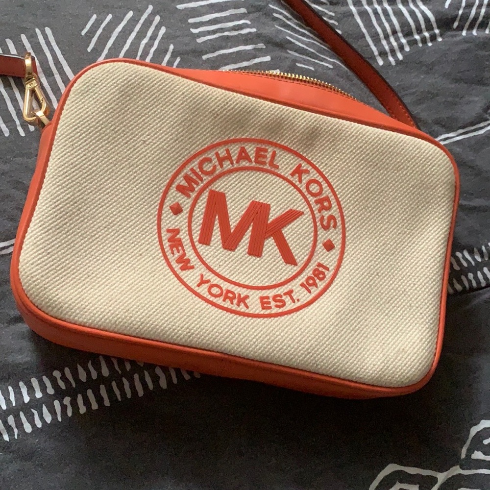 Michael Kors orange logo crossbody